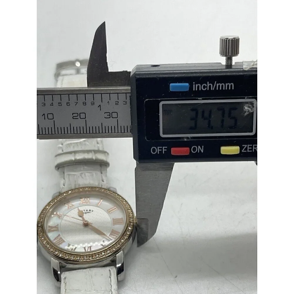 Rotary Women's Classic Quartz MOP Dial Watch White Leather Strap LS00109/061